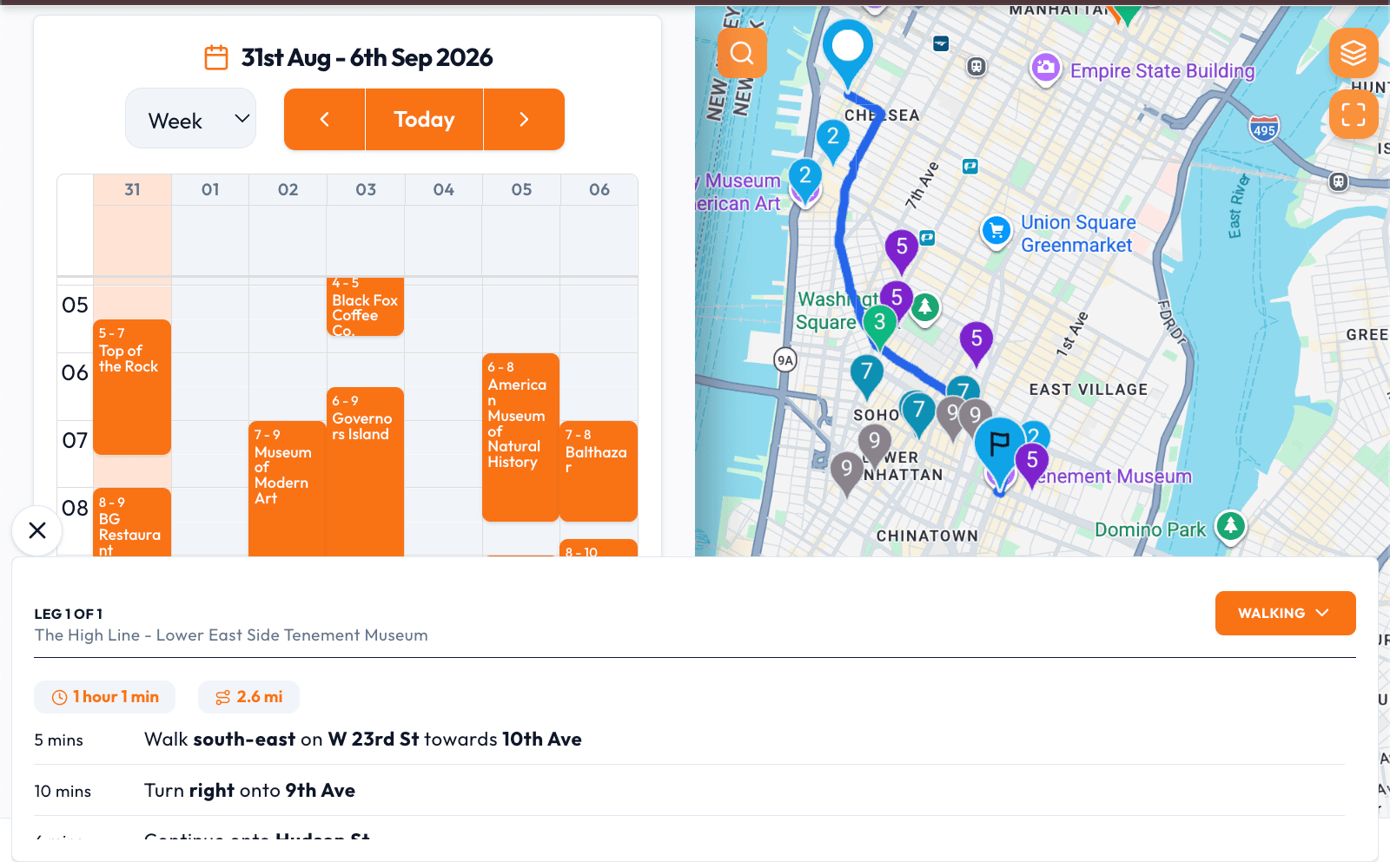 Map & Calendar View